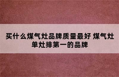 买什么煤气灶品牌质量最好 煤气灶单灶排第一的品牌